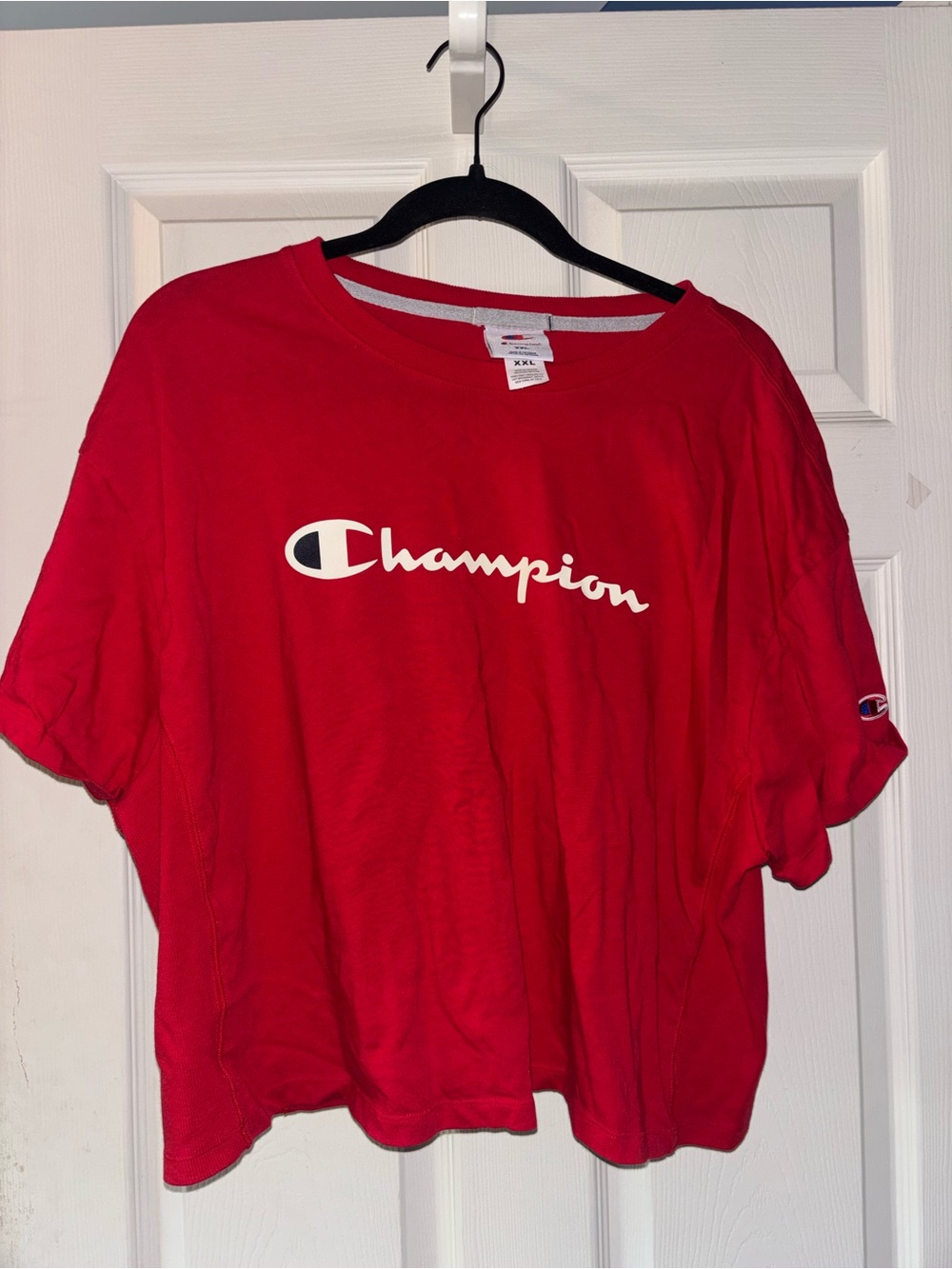 Champion Red Short Sleeve Logo Tee